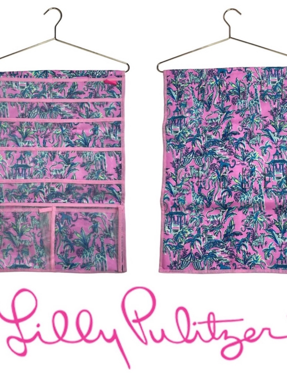 Lilly Pulitzer Pink Tropical Print Jewelry Organizer